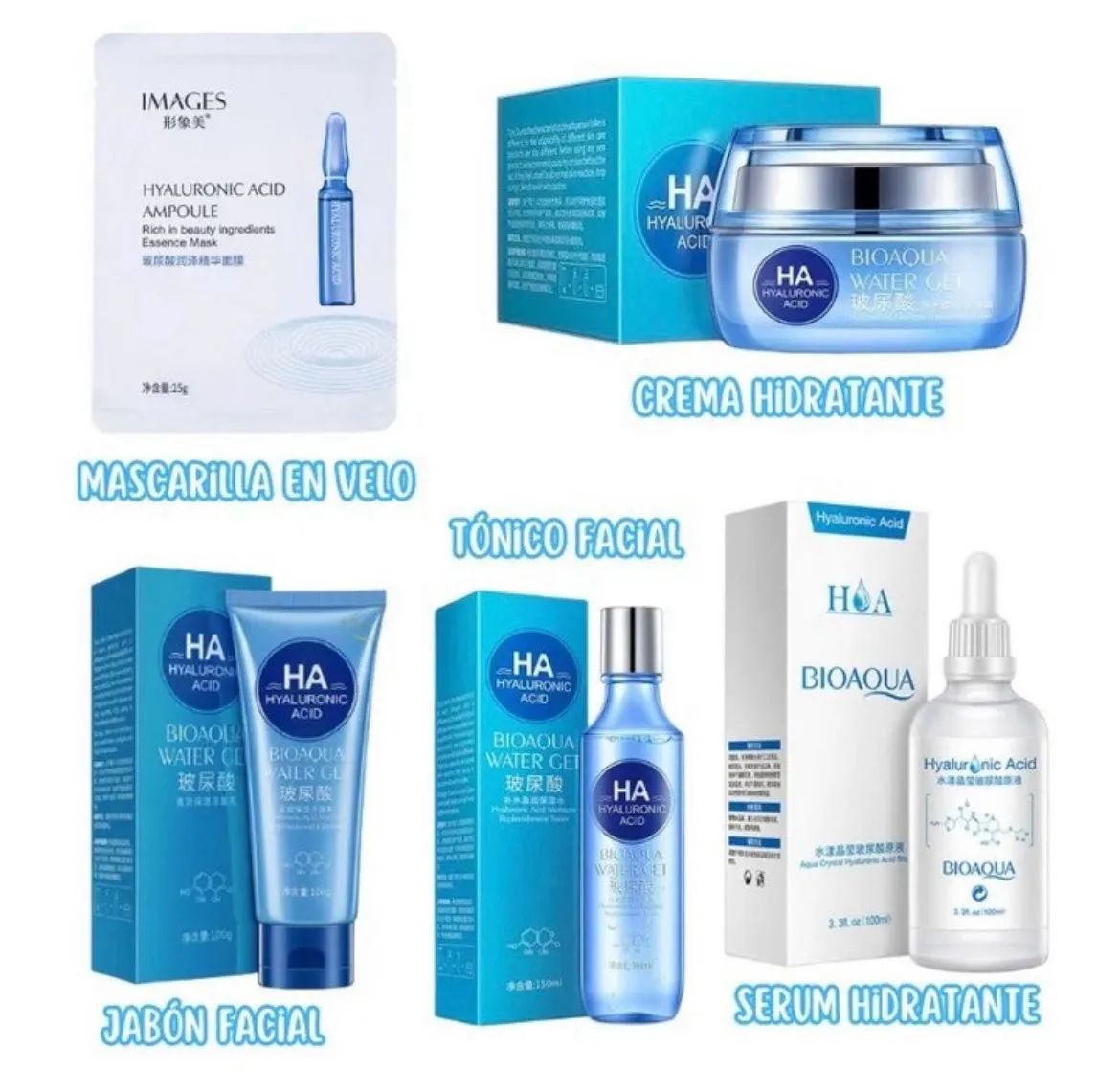 KIT ÁCIDO HILAURONICO BIOAQUA - MAXI