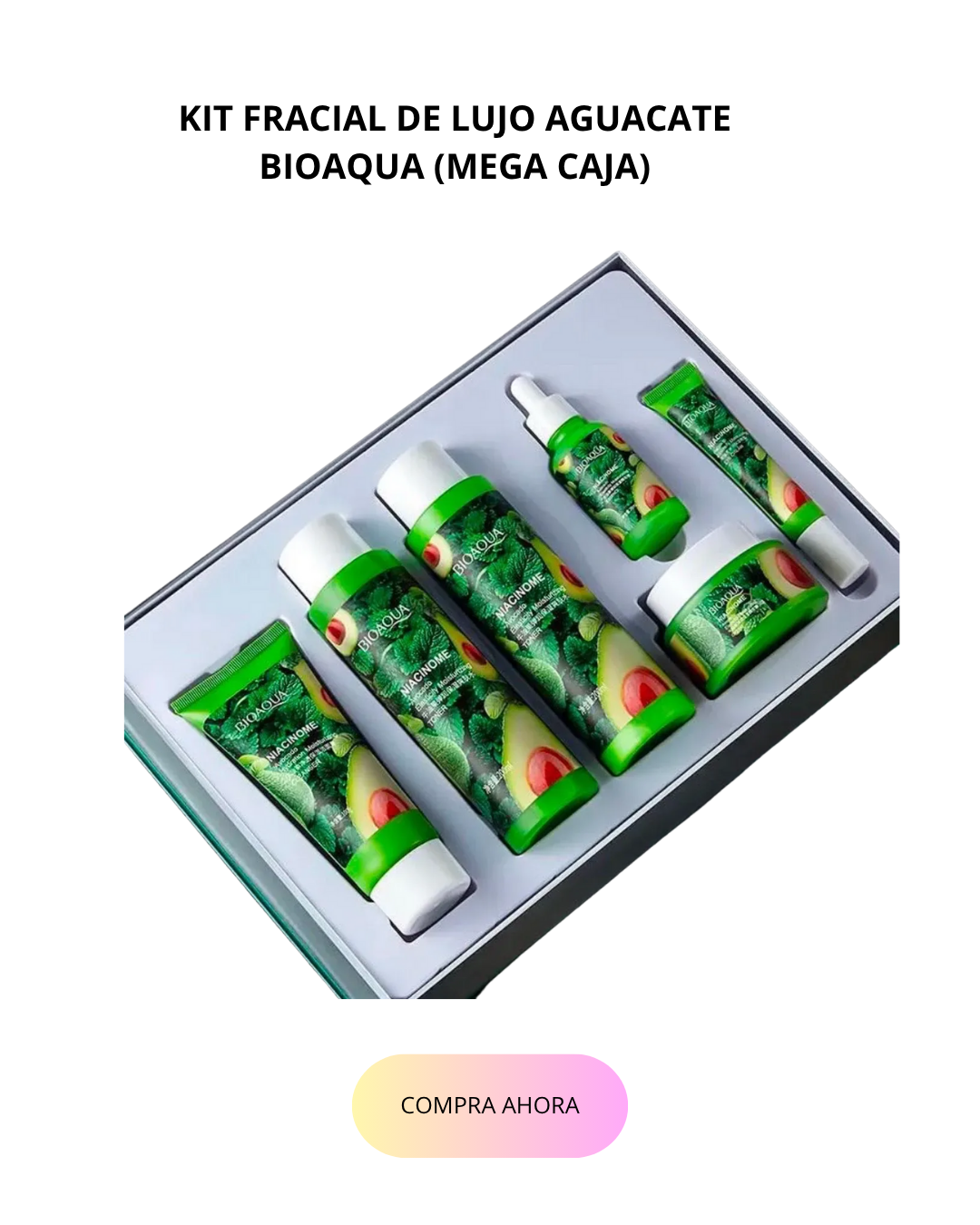 Kit facial de lujo aguacate bioaqua mega caja