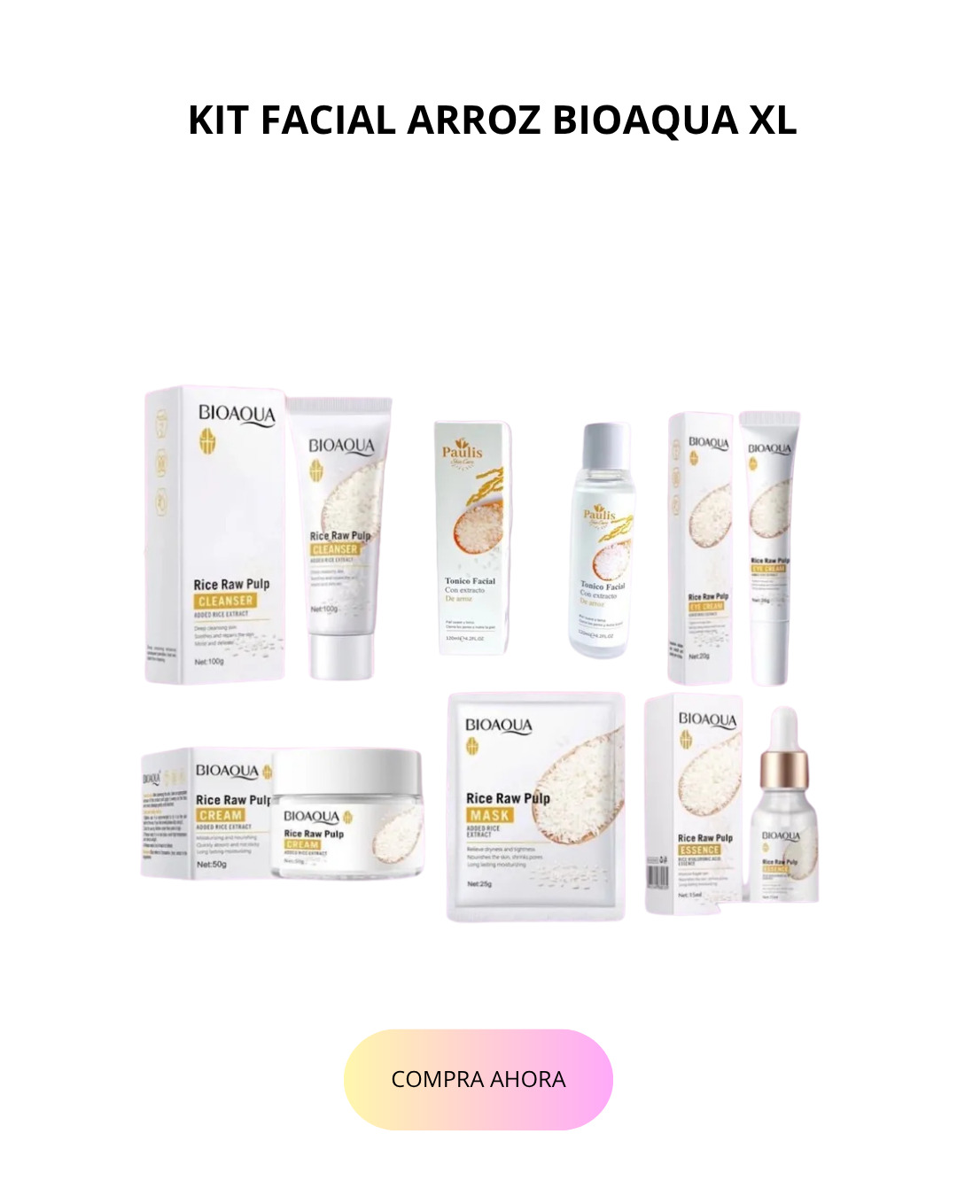 KIT FACIAL ARROZ BIOAQUA XL