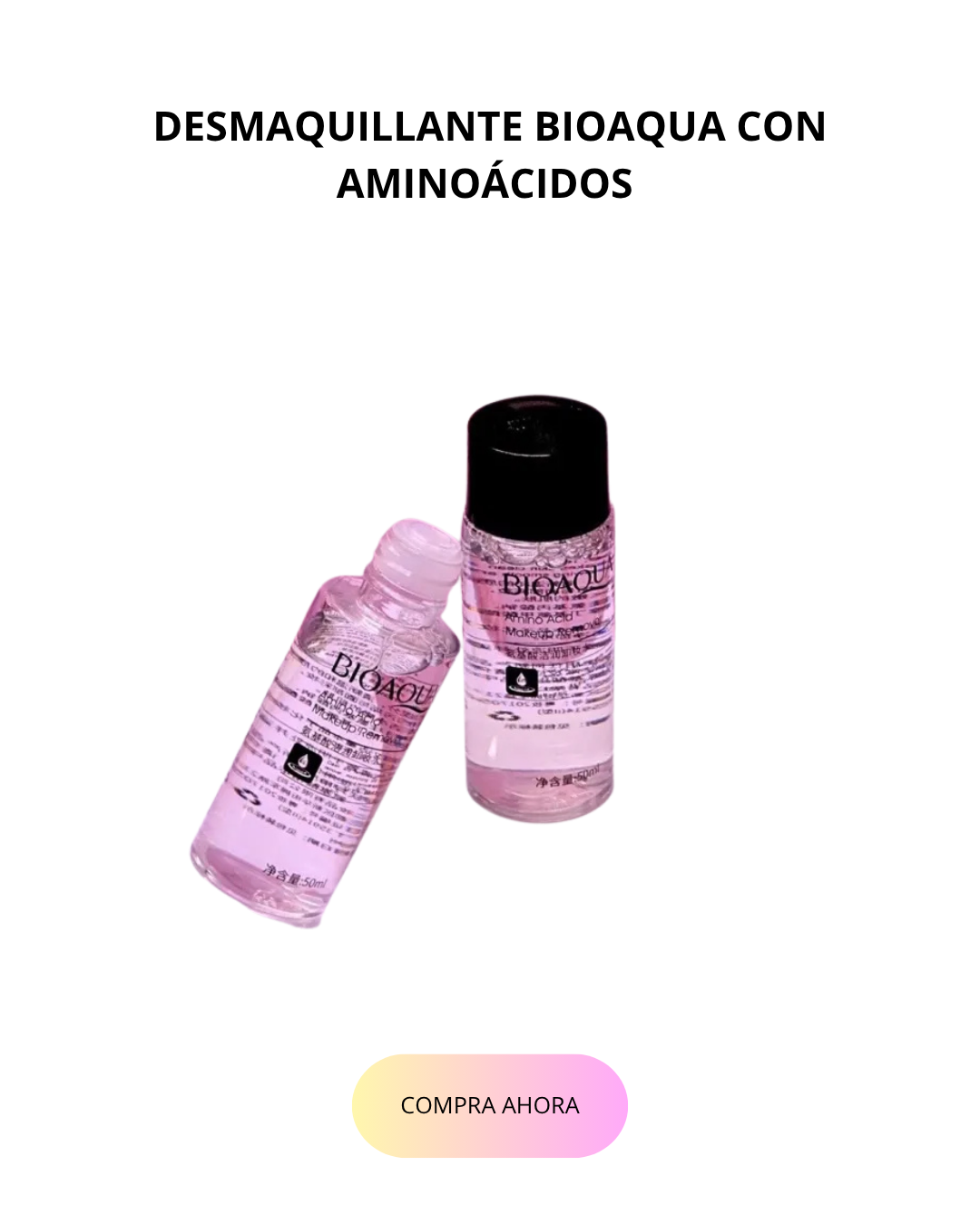 DESMAQUILLANTE BIOAQUA CON AMINOÁCIDOS
