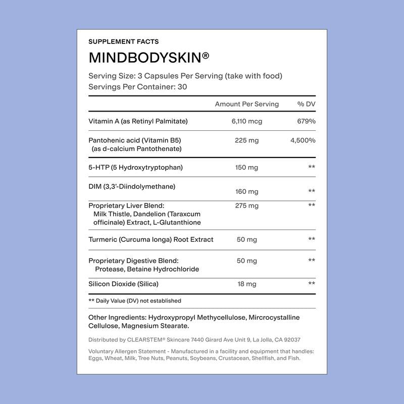 MINDBODYSKIN® Hormonal Acne Supplement