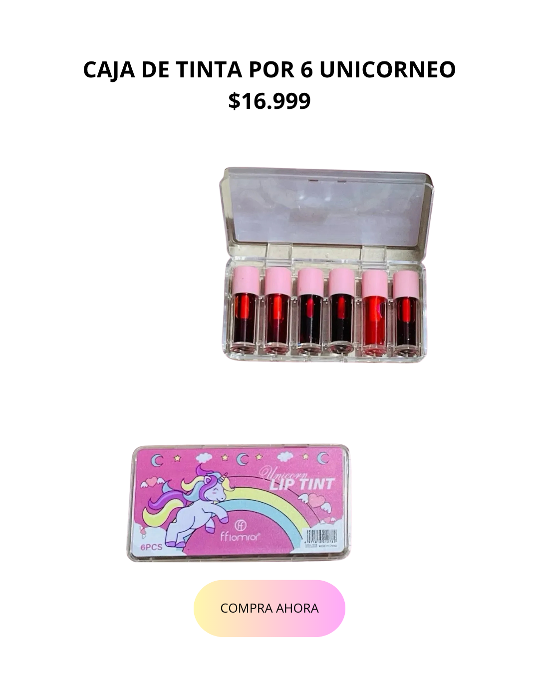CAJA DE TINTA POR 6 UNICORNEO